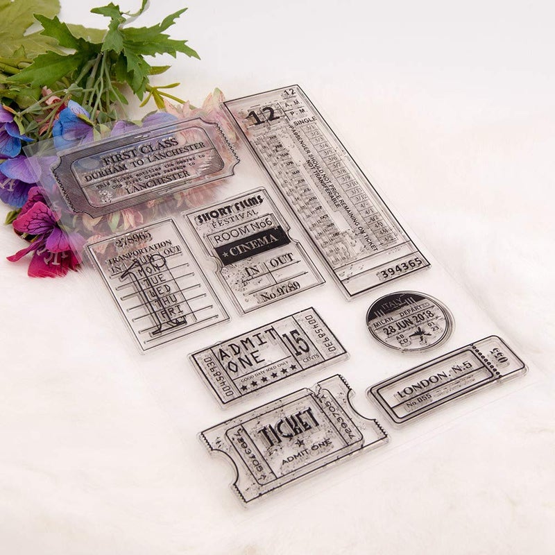 Arrietty Vintage Retro Style Ticket Journey Postage Travel Clear Stamps for Card Making Decoration and DIY Scrapbooking Tools Rubber Stamps-A1763 - Image 4